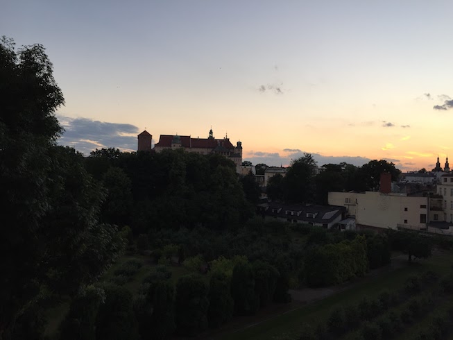 View from our hotel room at night